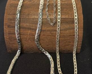 925 Sterling Necklaces And Bracelet 62 grams