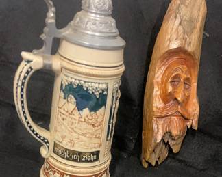 Herb Fenwick Wood Carving German Stein