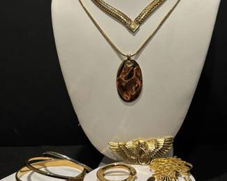 Monet Trifari And Anne Klein Gold Tone Jewelry