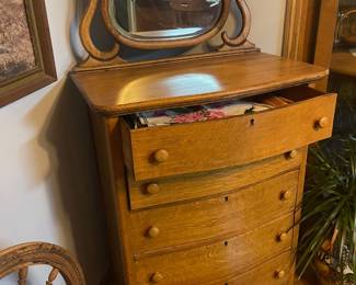 Antique chest of drawers, drawers glide perfectly.  Approx 33 x 20, 66" high.  $200