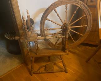 Authentic Scandinavian Spinning Wheel brought over on the boat by my Great Great Grandma in the early 1800's,  $250