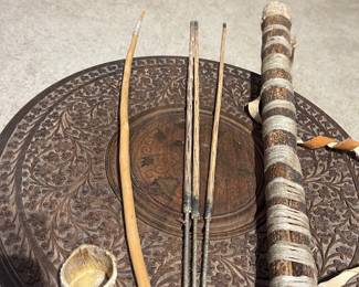 Authentic bushmen quiver & arrows, pre-1970's.  $40