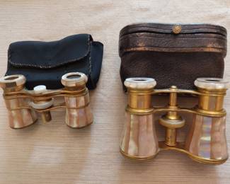vintage brass and pearl opera glasses