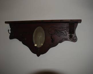 Oak shelf hall tree