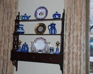Hanging Shelf w Wedgewood and more