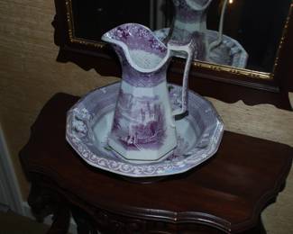 Transferware Pitcher and bowl