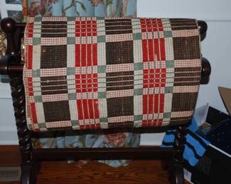 Jacquard Coverlet and quilt rack