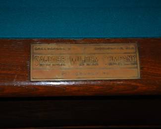 Saunier Wilhelm Pool Table, been restored bumpers and felt, leather pockets