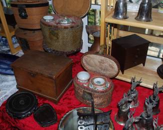 More antique Chinese baskets w Teapots