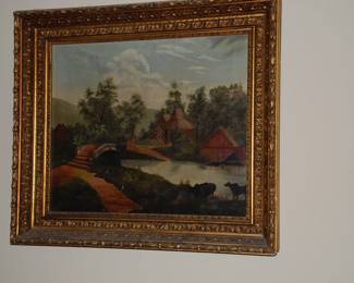 Antique Farm Oil painting