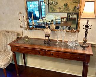 Beautiful Antique Gilded Mirror & Wood Carved Sofa Table