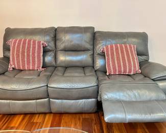 Leather recliner sofa