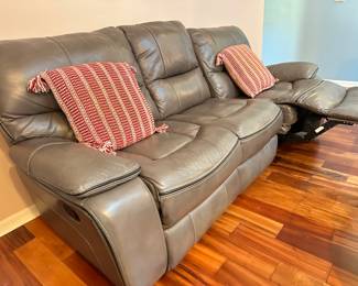 Leather recliner sofa