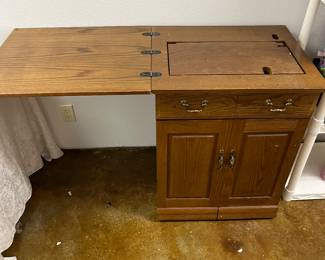 Sewing cabinet on wheels