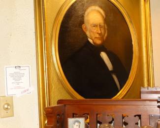 One of a Pair of Oil on Canvas Portraits of Sea Captain Amos Hollowell & Wife Abagail From Portland Maine In Original Perfect Frames Painted in 1840 and Attributedd to William Matthew Prior