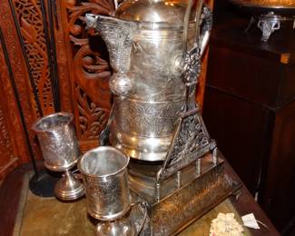 This is the Largest VIctorian Ssilver Plate Tilting Water Pitcher I have Eveer Seen - By Pierpoint But Unmarked but I Know because I'm Also Selling 3 Other Pieces in thie Sale Design and they ARE Marked