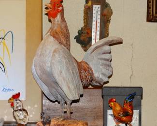 wonderful Caved & Painted Rooster by Jack Bryant