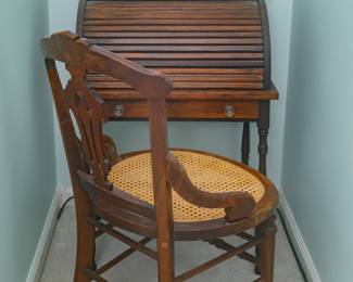 Small Roll-Top Desk & Chair 23" W x 34" H x 15" D