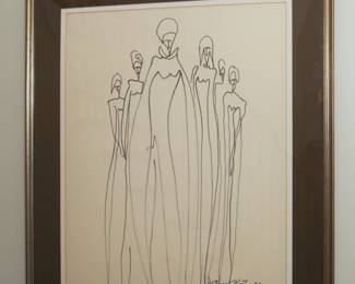 Art by Creason Clayton 33" W x 41" H. Creason Clayton was born in Mayfield, Kentucky in 1927. Received formal training at Vanderbilt University and American Academy of Art.  Creason Clayton died in 2006. 