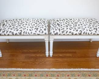 Pair Matching Upholstered Benches 19" high x 32" wide x 18" deep