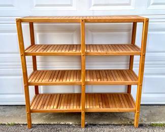 Believed to be Teak Wood Storage Rack - Heavy