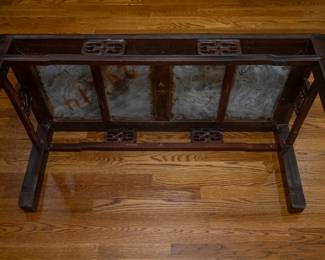 Same item as previous photo —&nbsp;RARE Antique Chinese Marble Top Coffee Table — Made in Hong Kong