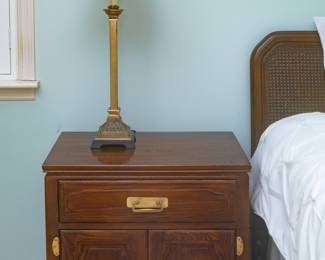 Davis Furniture Bedroom  — Pair Asian Style Nightstands —25.5" Wide x  25.25" high x 
Depth: 17.25 inches 