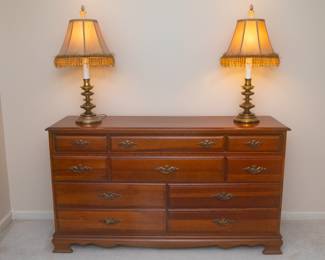 Antique Wood Dresser  60" W x 18 1/4" D x 33 1/2" H