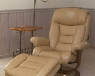 Reclining Leather Chair and Ottoman
