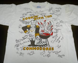 Vintage "Cookin' with The Commodores" Vanderbilt signed shirt