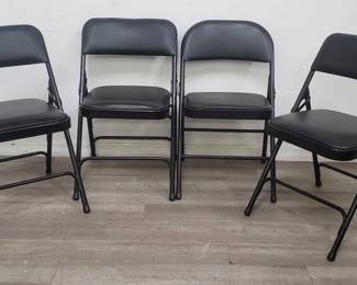 Lot # : 85 - 4 black metal folding chairs, bundled
