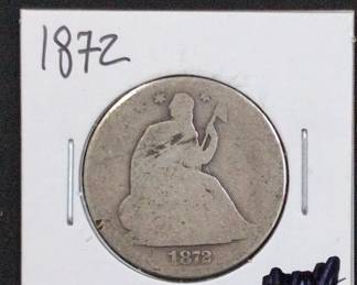 Lot # : 426a - 1872 Seated Liberty Silver half dollar coin
