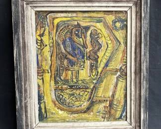 Lot # : 39 - Vintage acrylic on board
