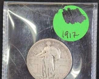Lot # : 290a - 1917 Type One Standing Liberty silver quarter
