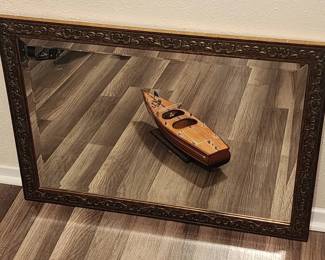 Lot # : 489d - Framed beveled glass wall mirror
