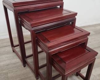 Lot # : 160 - Set of Chinese rosewood nesting tables
