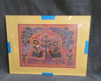 Lot # : 197 - Framed mola, made by the Guna natives of the San Blas Islands
