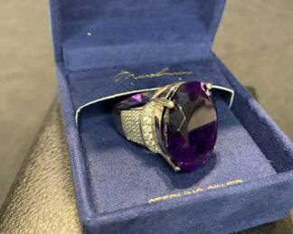 Lot # : 49f - Mia Sarine sterling silver ring with amethyst
