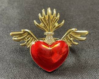 Lot # : 416v - Red heart ring
