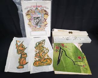 Lot # : 370 - Box of Asian artwork, temple rubbing,
