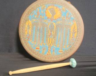 Lot # : 279 - Vintage hand-painted engraved gong
