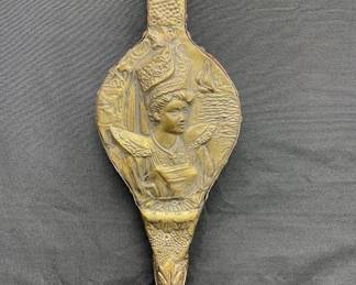 Lot # : 472v - Vintage brass and leather fireplace bellows
