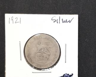 Lot # : 487a - 1921 Great Britain Silver Shilling coin.
