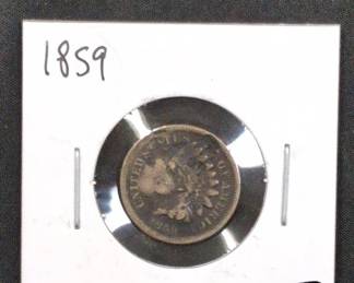 Lot # : 277a - 1859 Indian Head Cent coin. First year!
