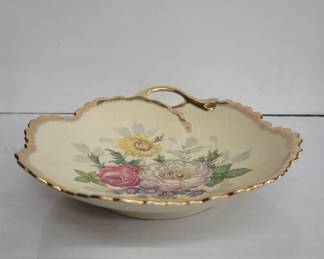 Lot # : 229 - Limoges hand-painted floral porcelain bowl
