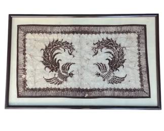 Lot # : 372z - Vintage framed Indonesian-style cloth
