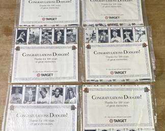 Lot # : 269z - 6 VTG 1990 Dodgers 100th Anniversary Target cards
