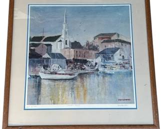 Lot # : 378z - Framed signed Mastopistro Camden Maine print
