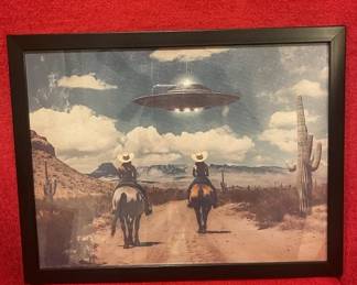 Lot # : 434v - Framed Western UFO giclée print
