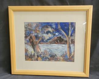 Lot # : 434 - Oil painting under glass, unsigned
